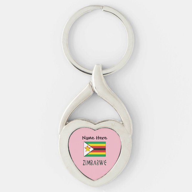 Chaveiro Bandeira do Zimbábue Personalizada (Frente)