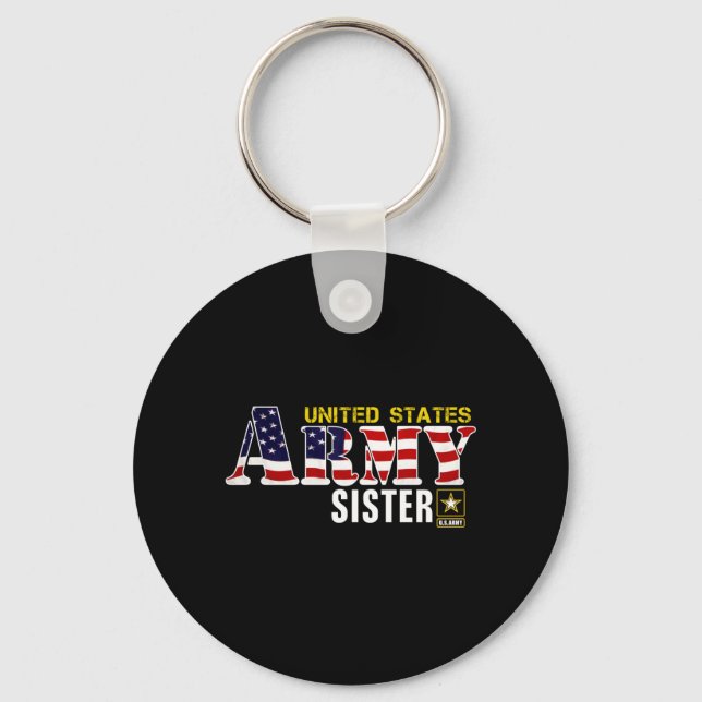 Chaveiro Bandeira dos Estados Unidos Irmã do Exército Ameri (Frente)