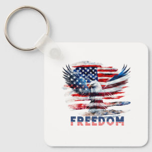 Chaveiro Bandeira e águia dos Estados Unidos.Liberdade.