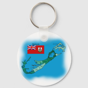 Chaveiro Bandeira e mapa de Bermuda