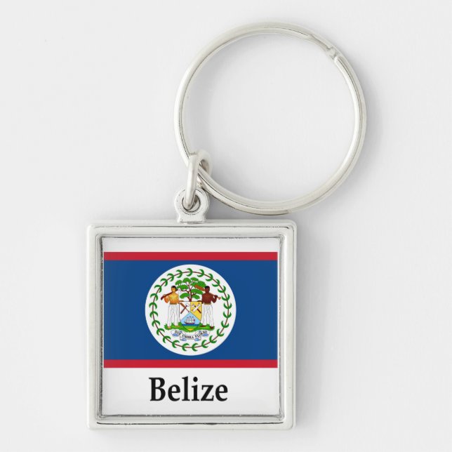 Chaveiro Bandeira e nome de Belize (Frente)