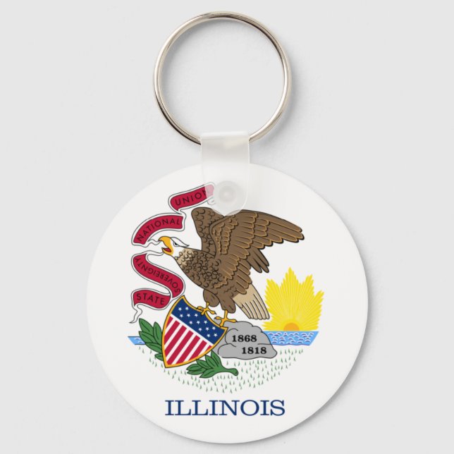 Chaveiro Bandeira e selo de Illinois (Frente)