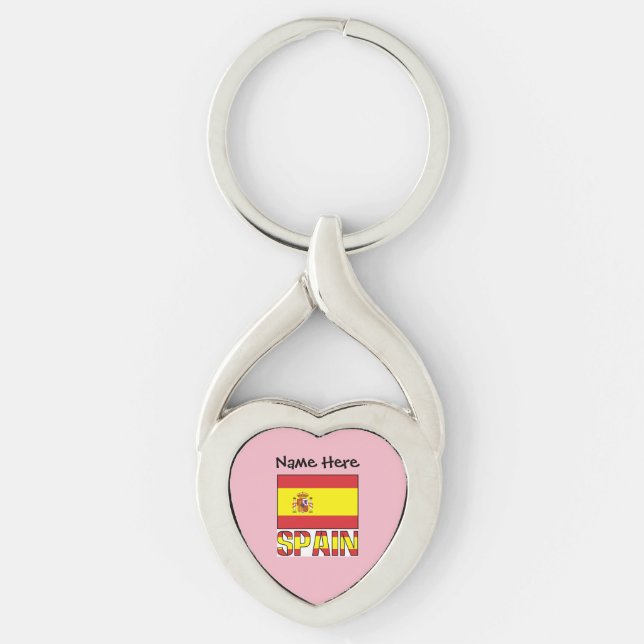 Chaveiro Bandeira Espanhola Personalizada  (Frente)