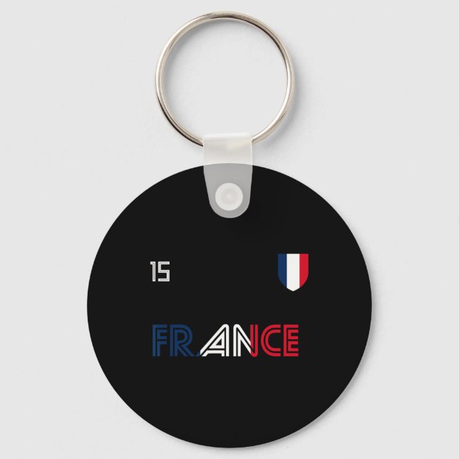 Chaveiro Bandeira Francesa de Futebol Retro da França  (Frente)