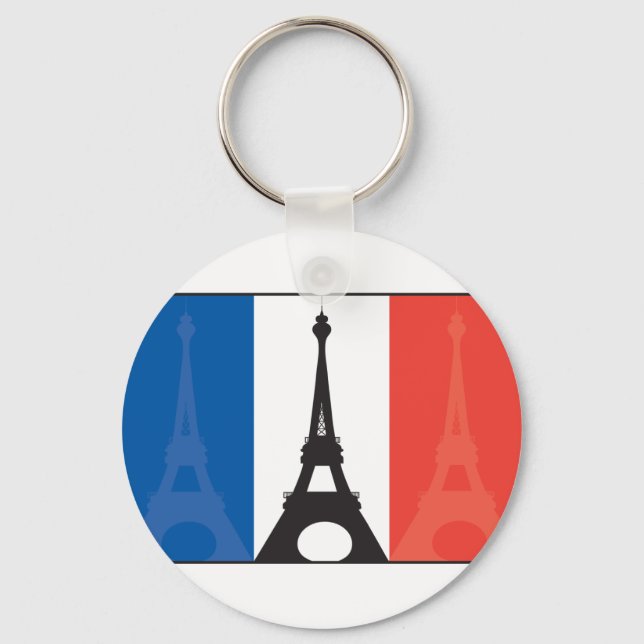 Chaveiro Bandeira francesa e Torre Eiffel (Frente)