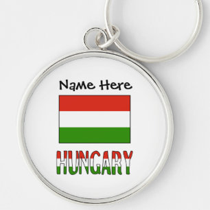 Chaveiro Bandeira Húngara Hungria Personalização Preta