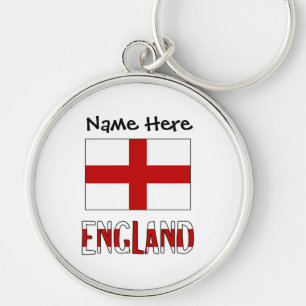Chaveiro Bandeira inglesa preta da Inglaterra Personalizaçã