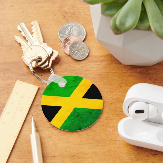 Chaveiro Bandeira Jamaicana Efeito Desgastado Um Amor (Mesa)