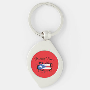 Chaveiro Bandeira Nacional Mínima do Mapa de Porto Rico