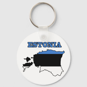 Chaveiro Bandeira no mapa de Estónia