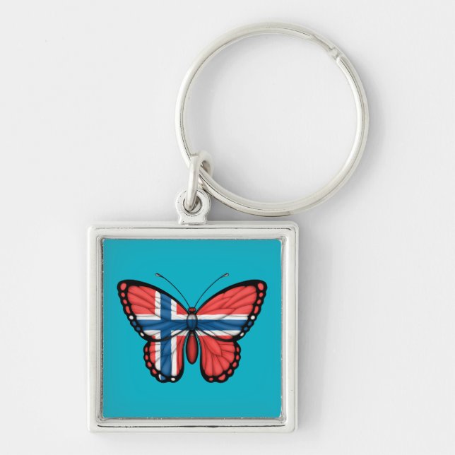 Chaveiro Bandeira norueguesa da borboleta (Frente)