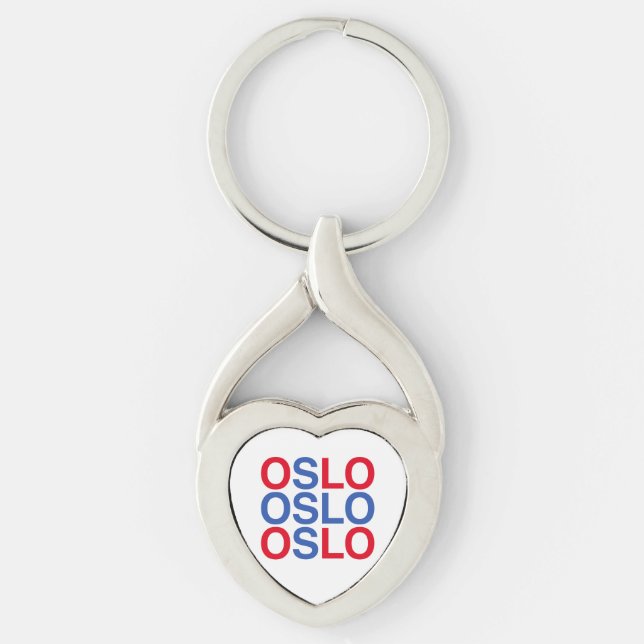 Chaveiro Bandeira Norueguesa OSLO (Frente)