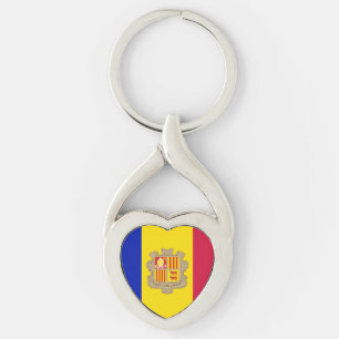 Chaveiro Bandeira patriótica de Andorra