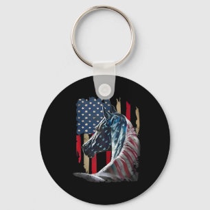 Chaveiro Bandeira Patriótica Usa Bandeira Vintage Horse 4 D