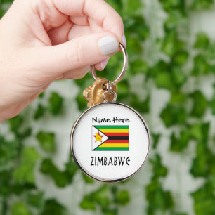 Chaveiro Bandeira Personalizada da Zimbábue