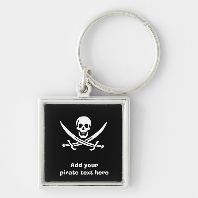 Chaveiro bandeira pirata Jolly Roger (Frente)