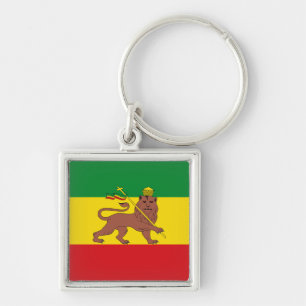 Chaveiro Bandeira Rasta da Jamaica - hAILE sELASSIE I - Amo