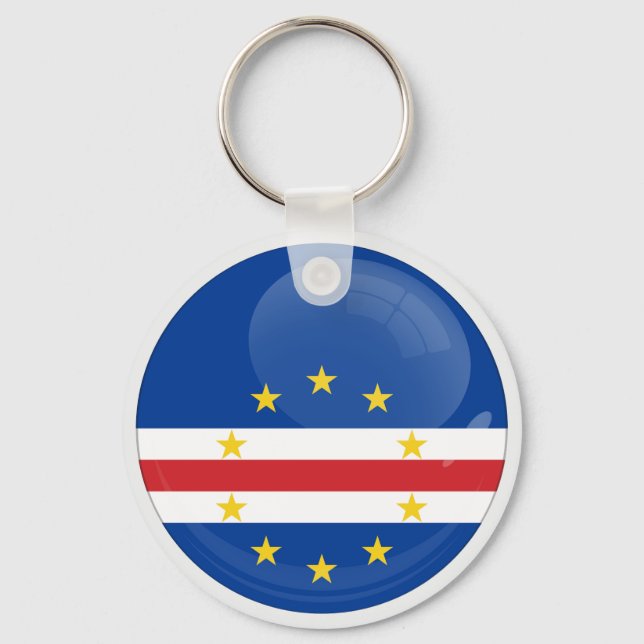 Chaveiro Bandeira redonda ícone Cabo Verde (Frente)