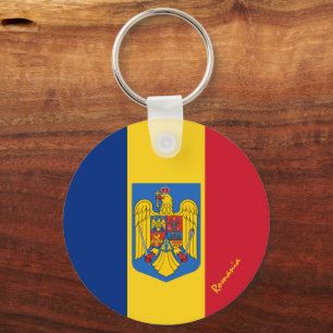 Chaveiro Bandeira romena, emblema e férias na Romênia / esp