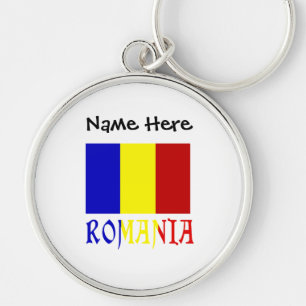 Chaveiro Bandeira Romena Romênia Personalização Preta