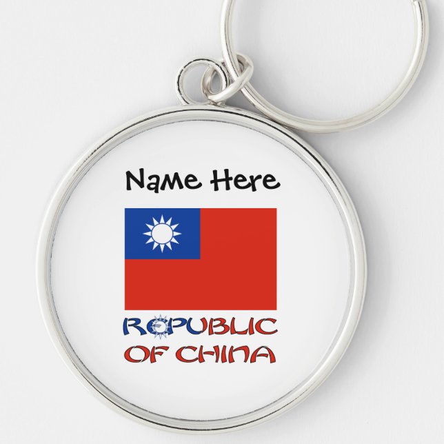 Chaveiro Bandeira Taiwan Personalizada da República da Chin (Frente)