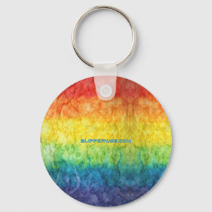 Chaveiro Bandeira tie-dye da SlipperyJoe's arco-íris pressi