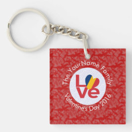 Chaveiro Bandeira Vermelha Chad LOVE Personalizada