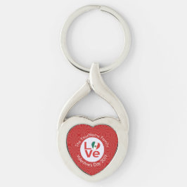 Chaveiro Bandeira Vermelha Mexicana de Amor Personalizada