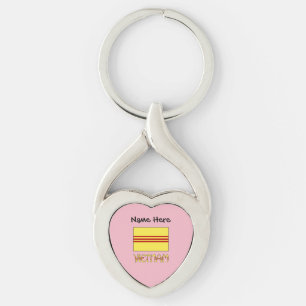 Chaveiro Bandeira vietnamita do Vietnã do Sul Personalizaçã