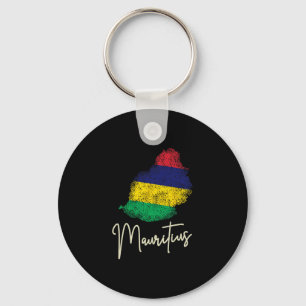 Chaveiro Bandeira Vintage da Ilha Maurícia Oceano Índico Fé