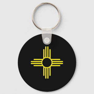 Chaveiro Bandeira Vintage do Novo México Zia Sol Retro Enve
