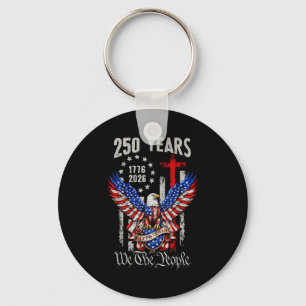 Chaveiro Bandeira Vintage Eagle EUA 250 Anos 1776-2026 250º