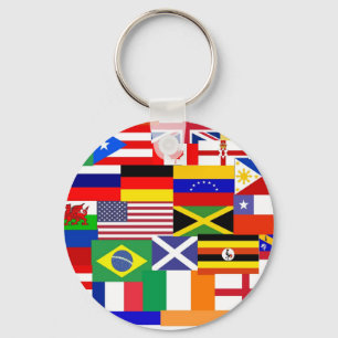 Chaveiro Bandeiras da colagem mundial