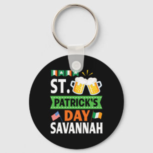 Chaveiro Bandeiras da Irlanda e dos EUA Bebendo Cerveja Dia
