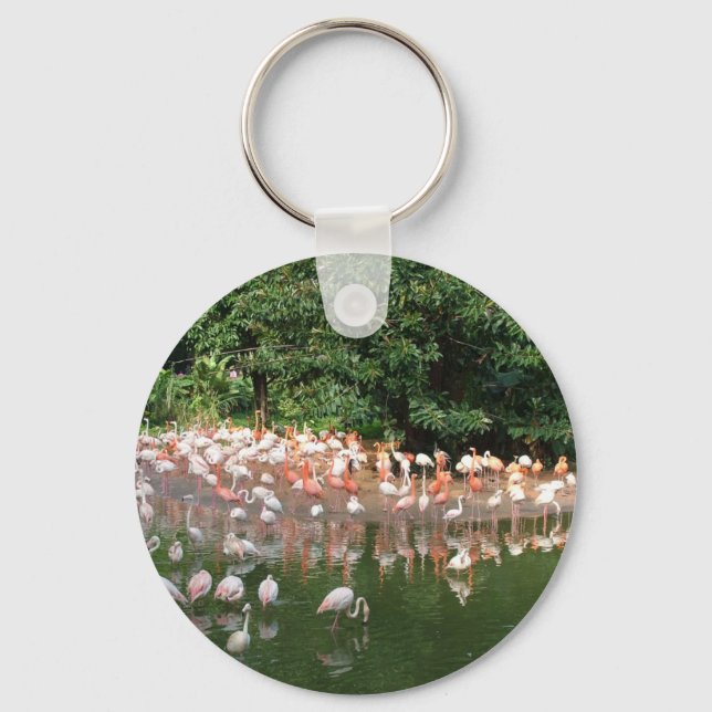 Chaveiro bando de flamingos (Frente)