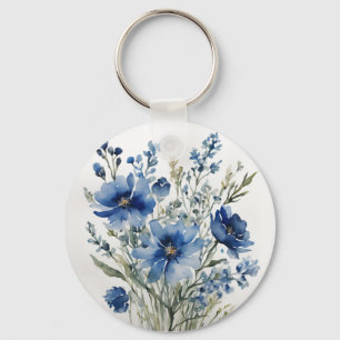 Chaveiro Bando de Flores de Aquarela Elegante