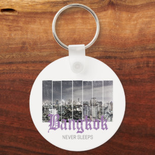 Chaveiro Bangkok Skyline Vintage BKK Retro Tailândia Design