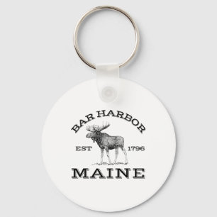 Chaveiro Bar Harbor Maine Alce Caminhada Ao Ar Livre Acadia