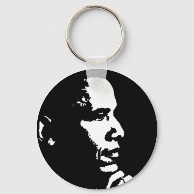 Chaveiro Barack Obama Black & White Profile (Frente)