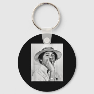 Chaveiro Barack Obama Retro Vintage Young Obama Fumando em