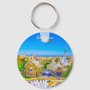 Chaveiro Barcelona, Espanha - Parque Güell Mosaico Gaudí