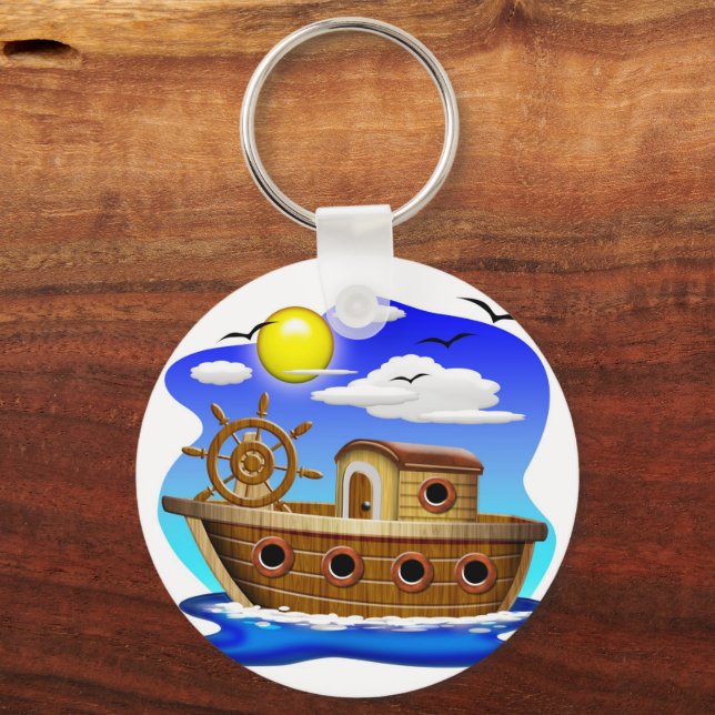 Chaveiro Barco de Pesca Cartoon  (Frente)