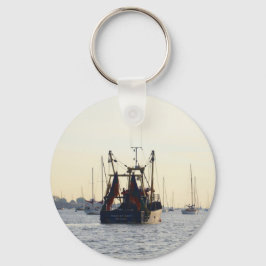 Chaveiro Barco de Pesca Paz e Abundância ao Amanhecer