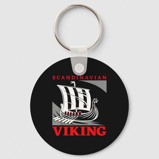 Chaveiro Barco Dragão Viking Escandinavo Drakkar Thor  (Frente)