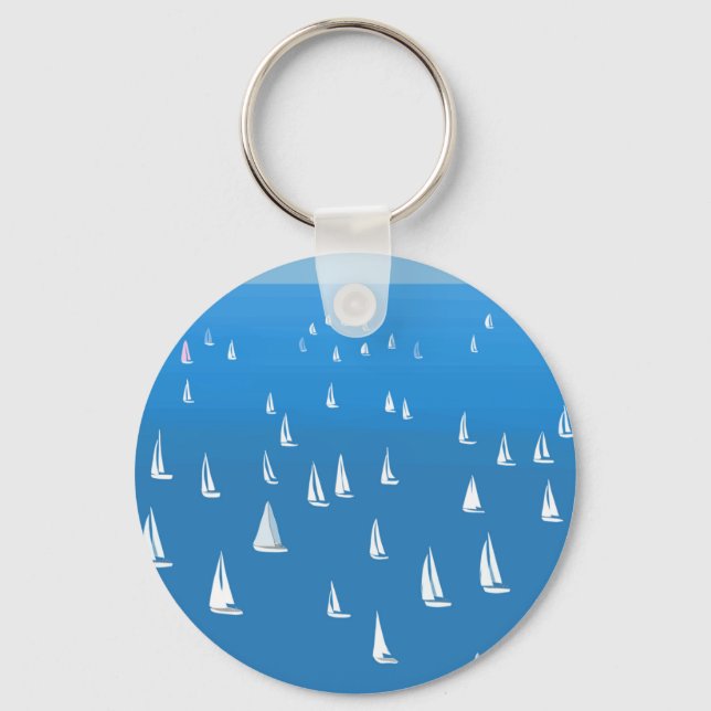 Chaveiro Barcos à vela no mar azul profundo - Barcos à vela (Frente)