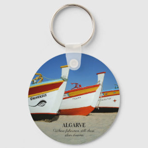 Chaveiro Barcos de Pesca na Foto de Praia de Algarve