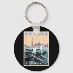 Chaveiro Barcos Gondola Retro Com a Paisagem de Veneza Itál