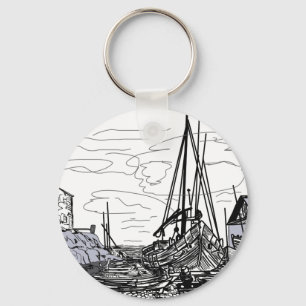 Chaveiro barcos no mar