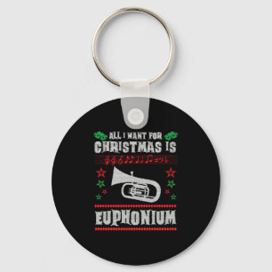 Chaveiro Baritone Euphonium Ugly Christmas Sweater Style