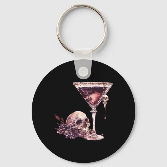 Chaveiro Barman Copo de Martini de Halloween Caveira Mixolo (Frente)